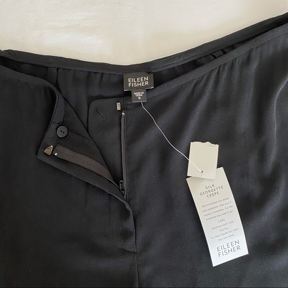 NWT Eileen Fisher Silk Georgette Crepe Pant